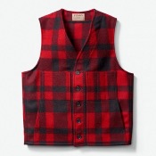 Wool Mackinaw Vest - Red Black