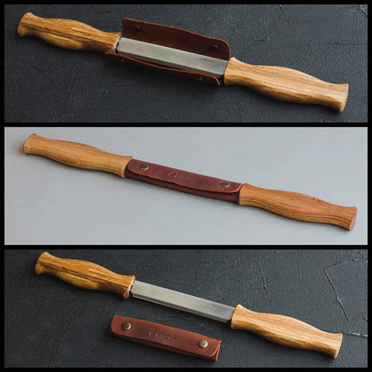 Plane en Chêne avec Etui Cuir DK1S - Drawknife