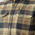 Chemise Singi Heavy Flannel Shirt - Chalk White/Dark Navy