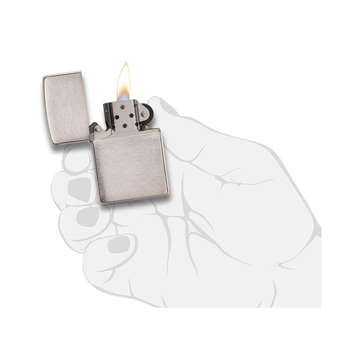 Briquet Tempête - Chrome Brushed